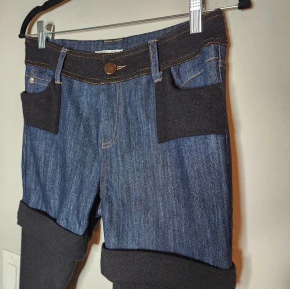 Alberto Makali denim shorts black sweater tights combo pants size 4 - Picture 3 of 17